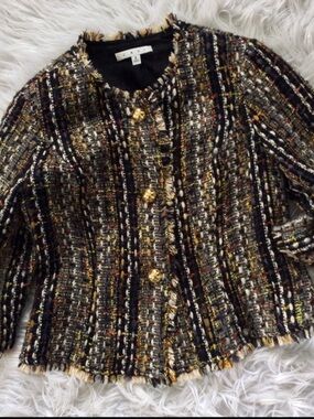 CAbi Vintage Paris Tweed Crop Blazer